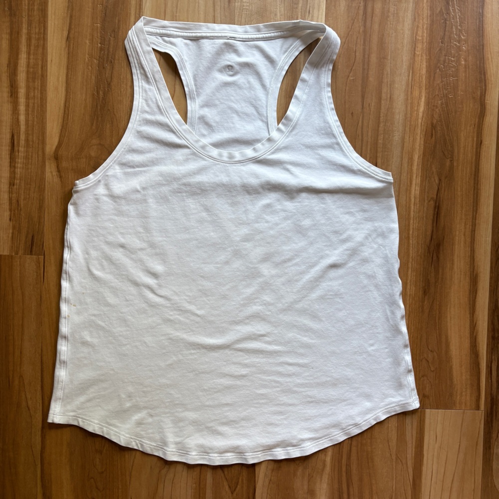 Lululemon White Racerback Tank Top